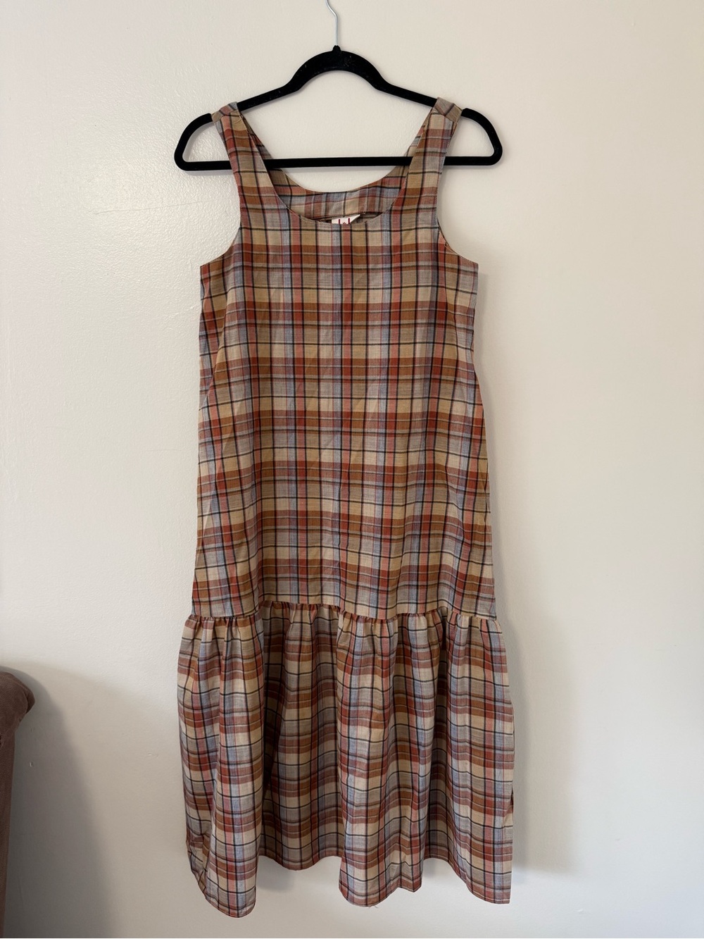 Vintage Y2K Plaid Tiered Midi Dress Size 7/8 Fairygrunge Whimsical Boho - Picture 11 of 11